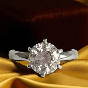 DIAMONIQUE by QVC | 2.00ct Round 100-Facet Solitaire Ring Brilliant Sparkles